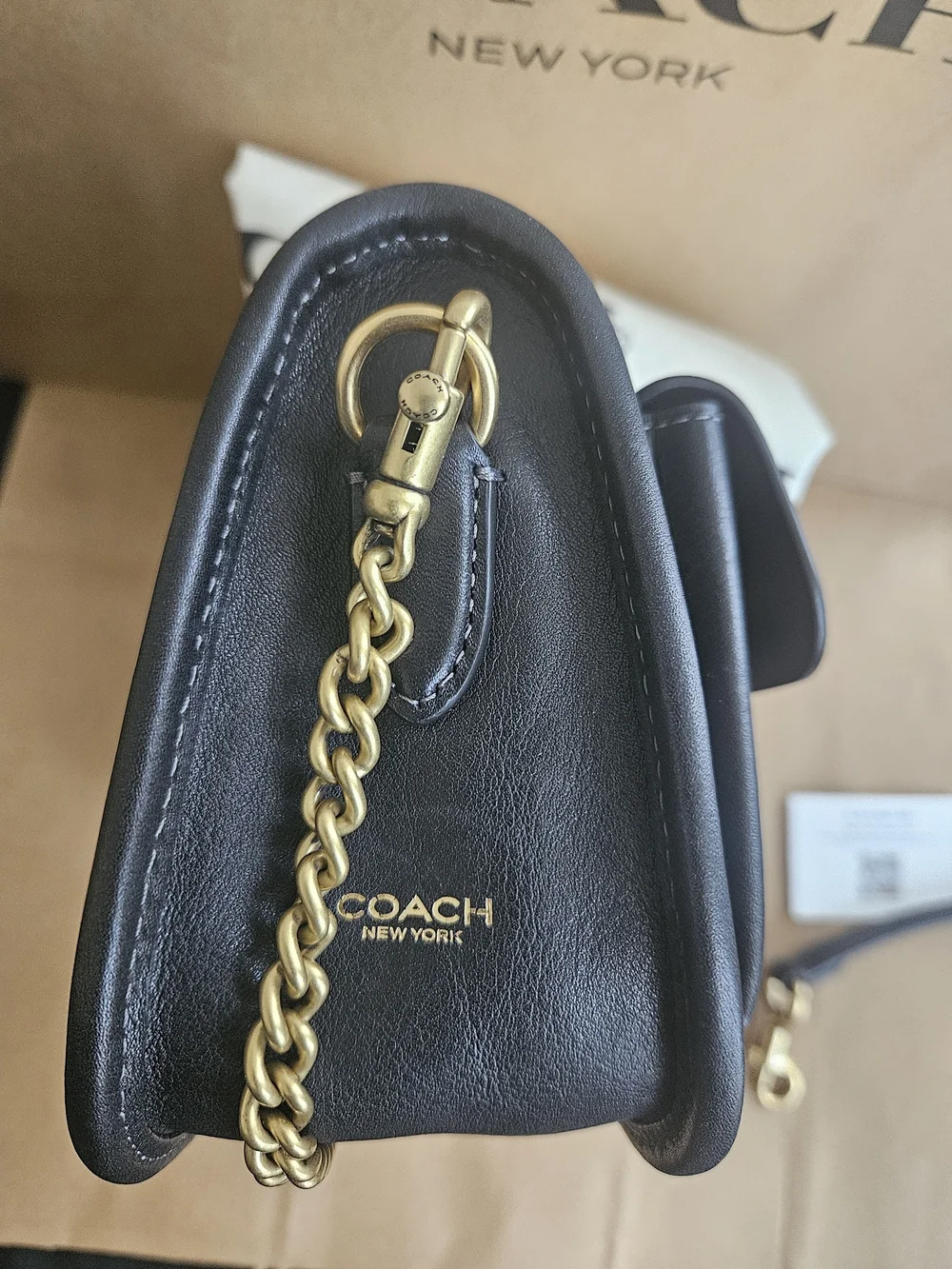 NWOT Coach Twin Turnlock Waverly Bag Brass/Black CDZ20 W/ 3 Detachable Straps